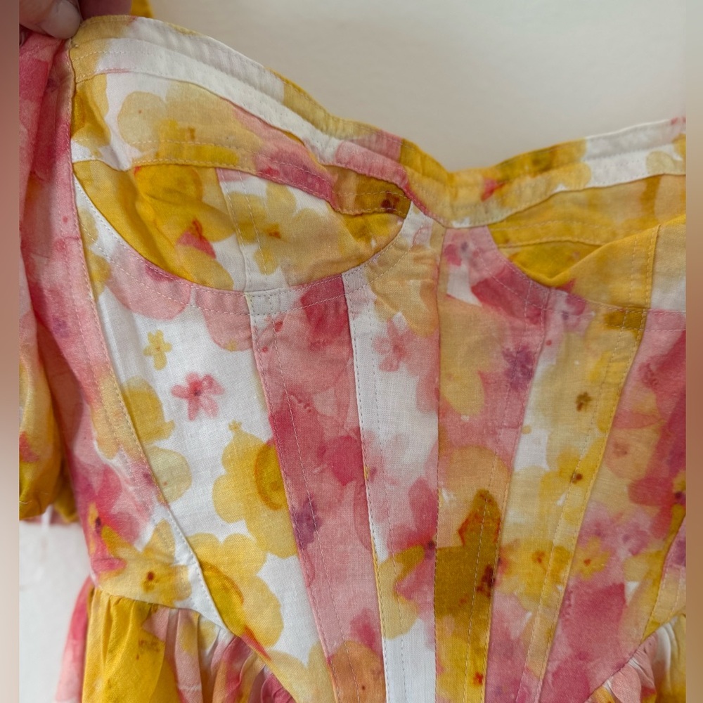 NWT Bardot Kiah Corset Mini Dress in Orange Floral XS size 2 - Picture 11 of 15